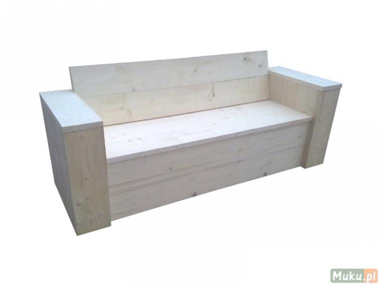 Prosta sofa drewniana do ogrodu, sofa ogrodowa