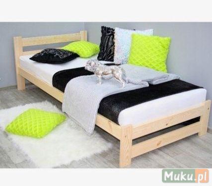 Łóżko 90x200 drewniane z materacem pojedyncze Od r