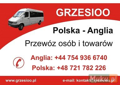 Przewóz osób i towarów Polska Anglia Grzesioo