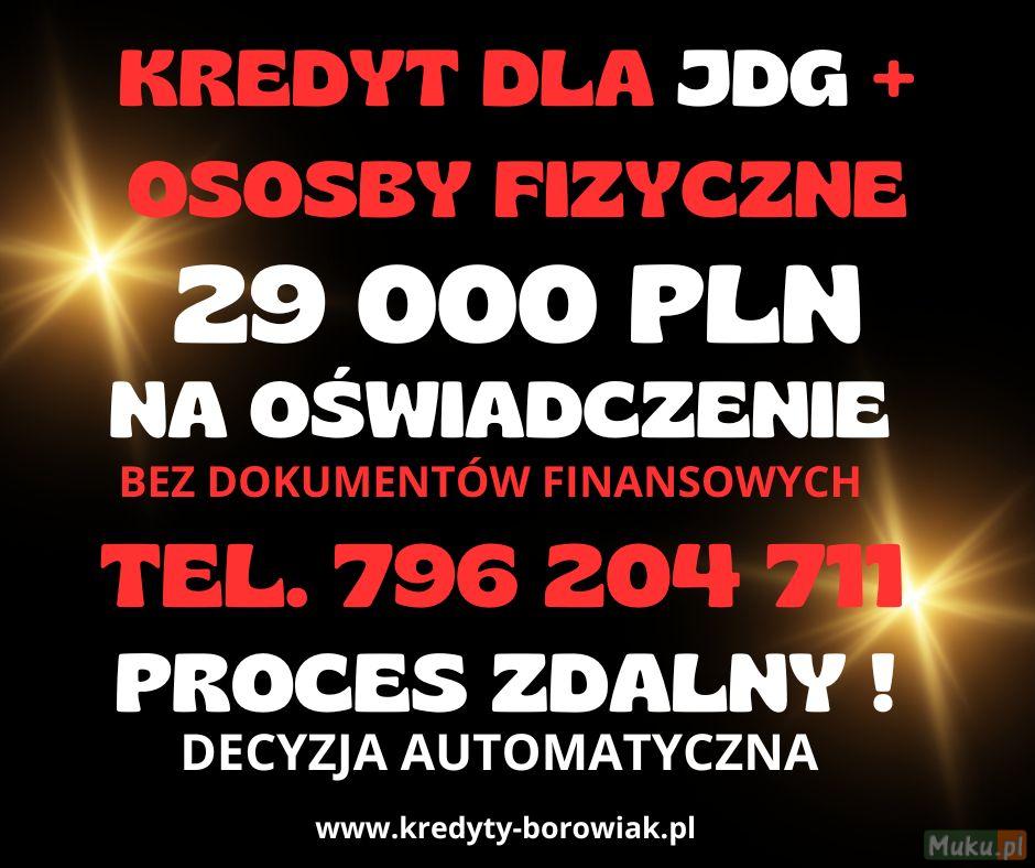 KREDYT DO 29 000 PLN NA OŚWIADCZENIE